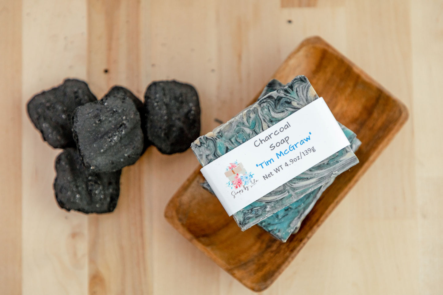 Tim McGraw Scent | Handmade Charcoal Soap Bar | Smoky Woody Vanilla & Lavender | Small Batch Artisan Soap