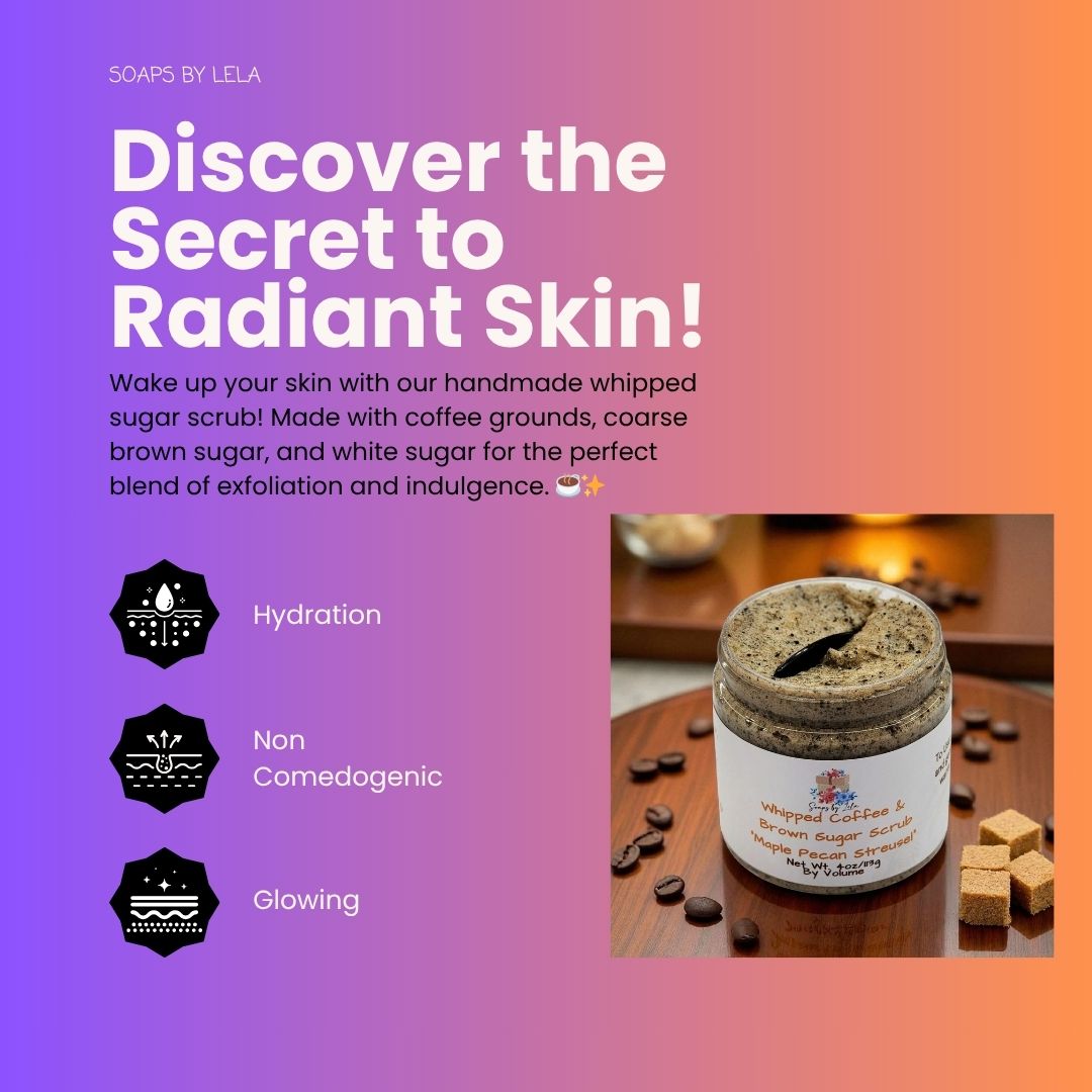 Whipped Coffee Sugar Scrub – Handmade Exfoliating Body Scrub ☕✨