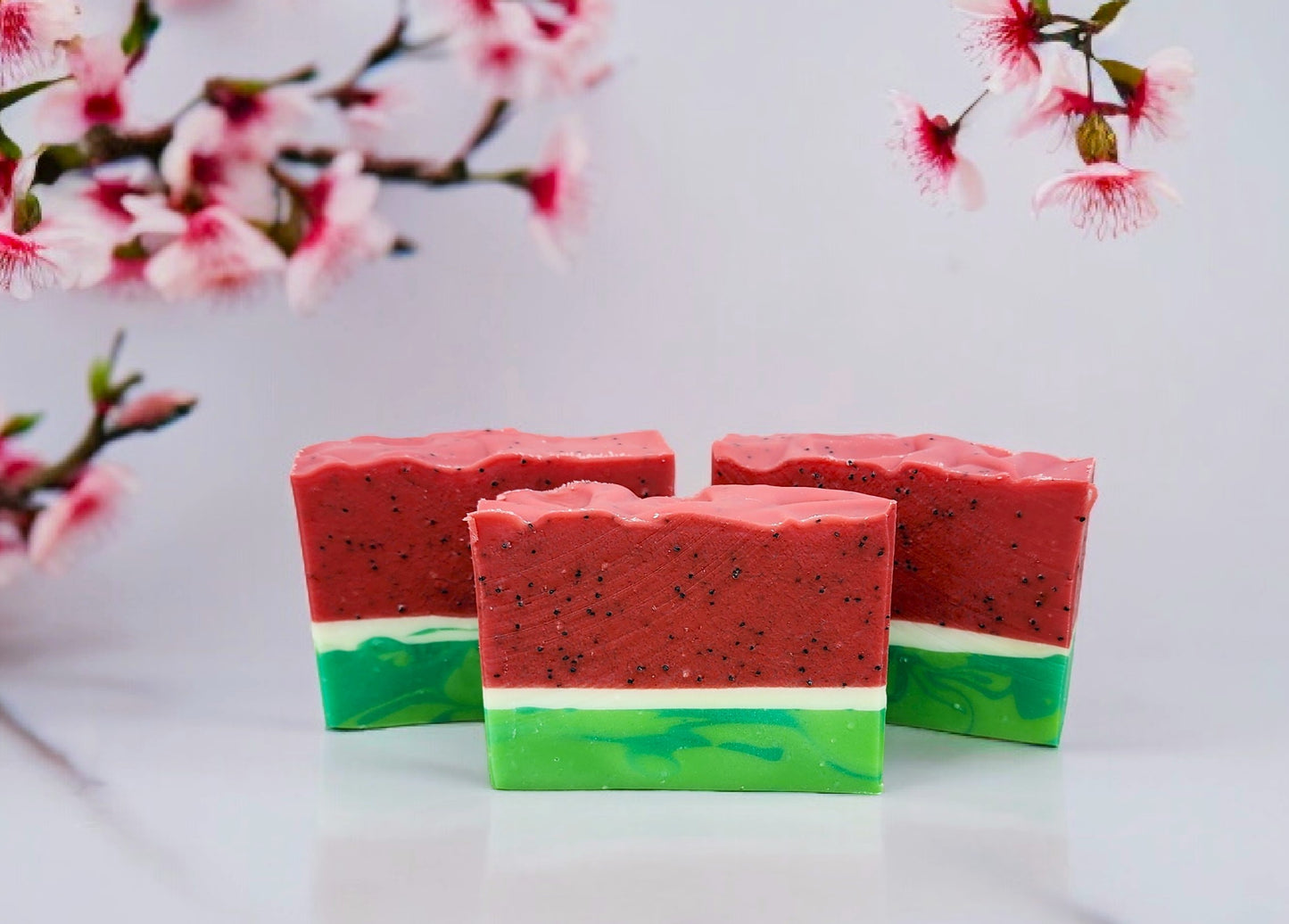 Watermelon Soap handmade with Coconut Oil, Olive Oil and Palm Oil