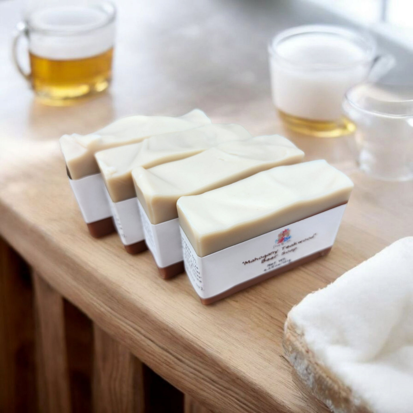Mahogany Teakwood Beer Soap | Handmade Men’s Soap with Real Beer & Natural Oils