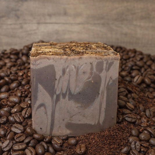 Hazelnut Cappuccino Coffee Soap Bar – Real Coffee Grounds Exfoliating Handmade Soap
