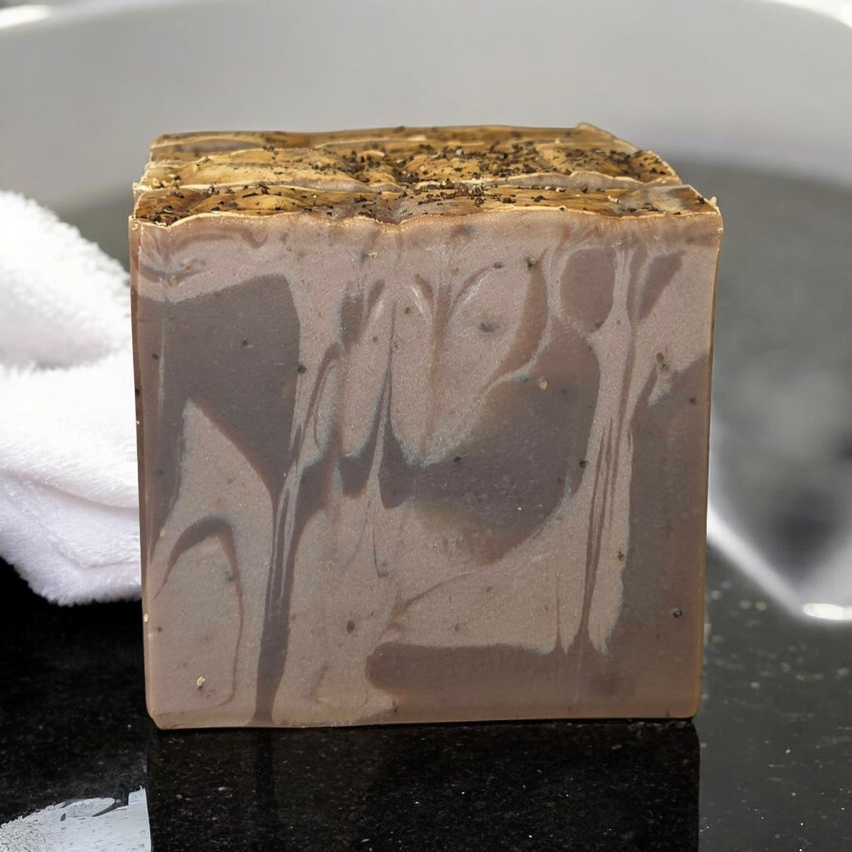 Hazelnut Cappuccino Coffee Soap Bar – Real Coffee Grounds Exfoliating Handmade Soap