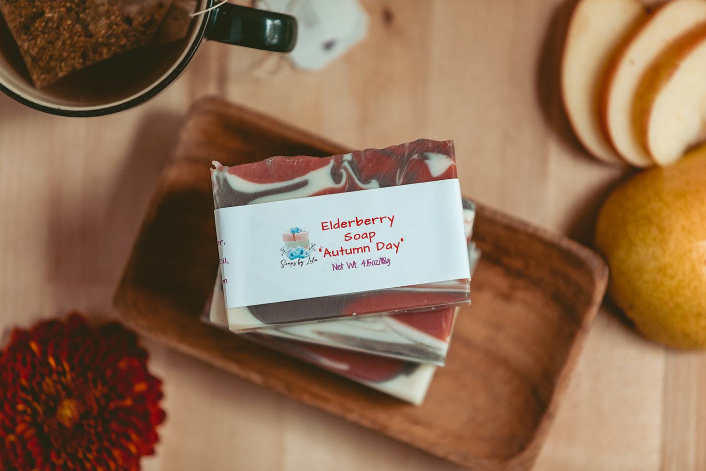 Elderberry Tea Soap – Autumn Day Scent with Sunflower & Hemp Oil | Handmade Natural Soap