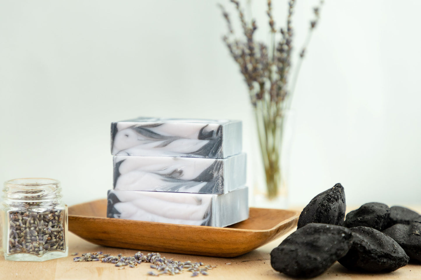 Lavender Charcoal Soap with Olive Oil & Cocoa Butter | Handmade Natural Soap