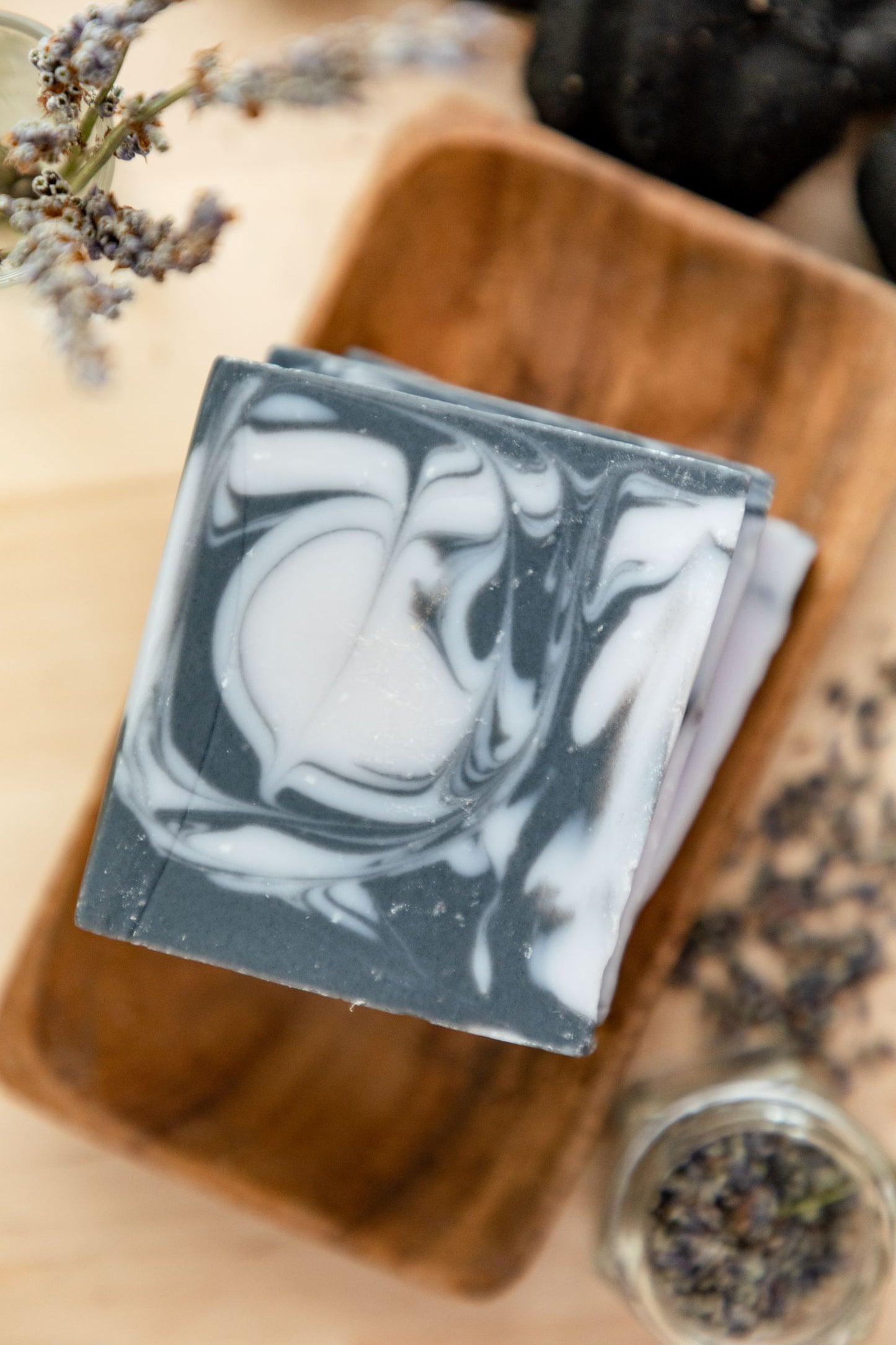 Lavender Charcoal Soap with Olive Oil & Cocoa Butter | Handmade Natural Soap