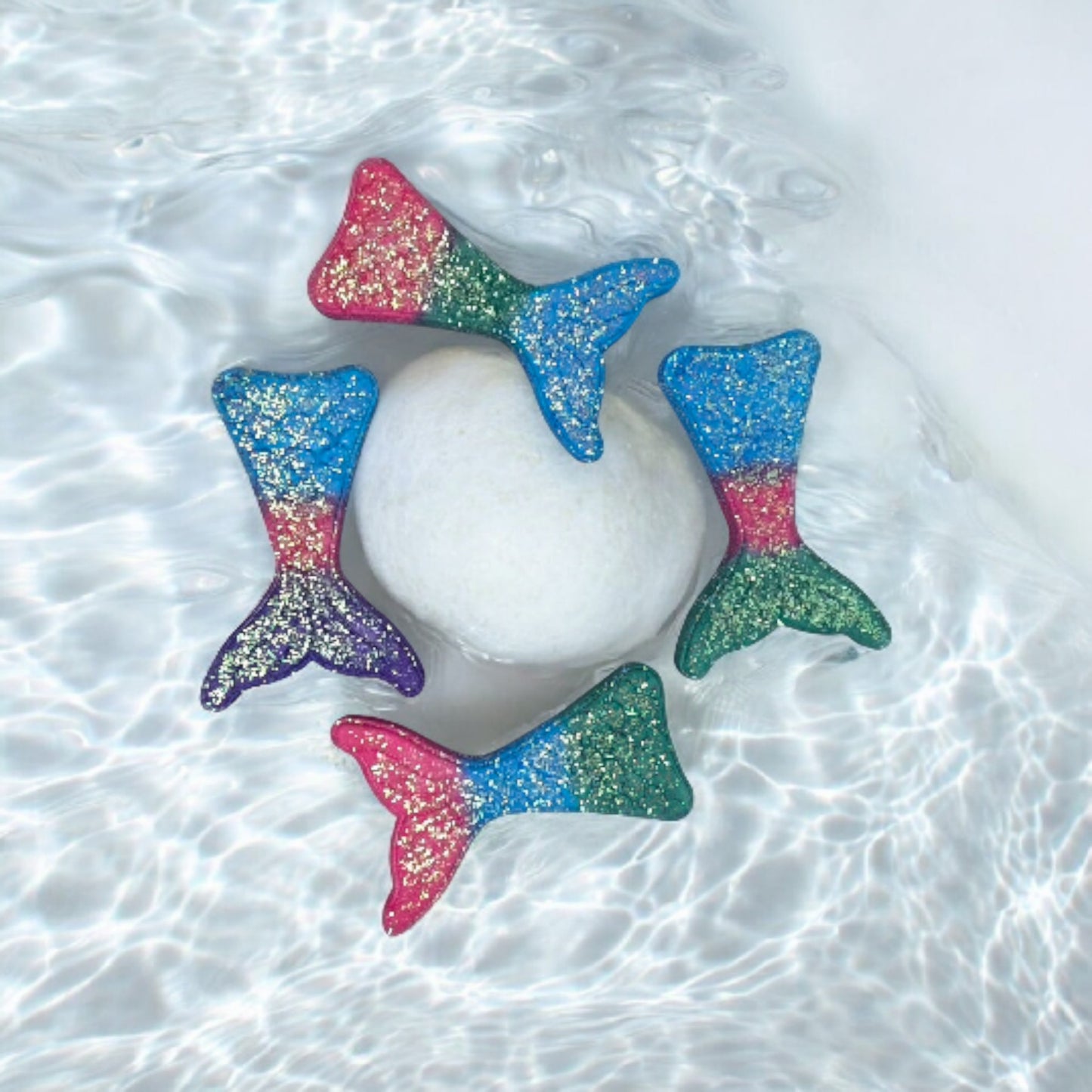 Mermaid Tail Bath Bomb | Extra Bubbly Small-Batch Bath Bomb | Handmade & Hand Painted