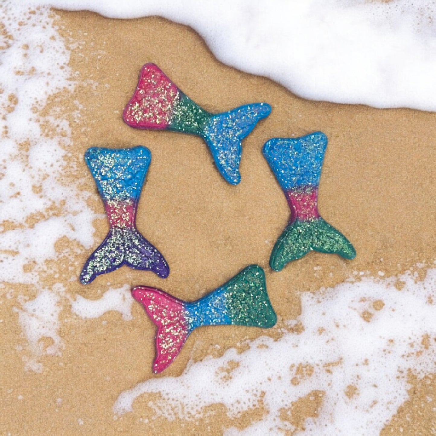 Mermaid Tail Bath Bomb | Extra Bubbly Small-Batch Bath Bomb | Handmade & Hand Painted