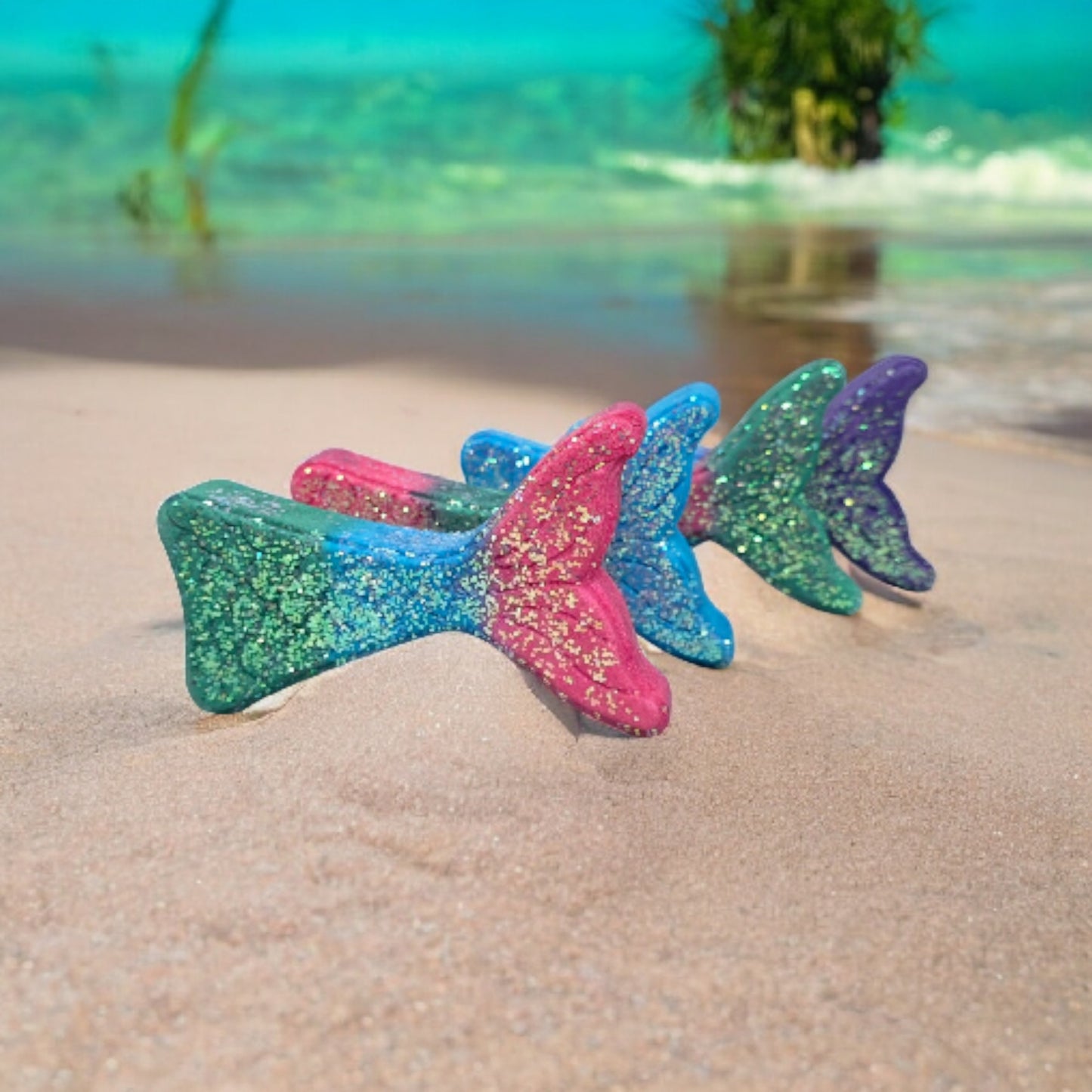 Mermaid Tail Bath Bomb | Extra Bubbly Small-Batch Bath Bomb | Handmade & Hand Painted