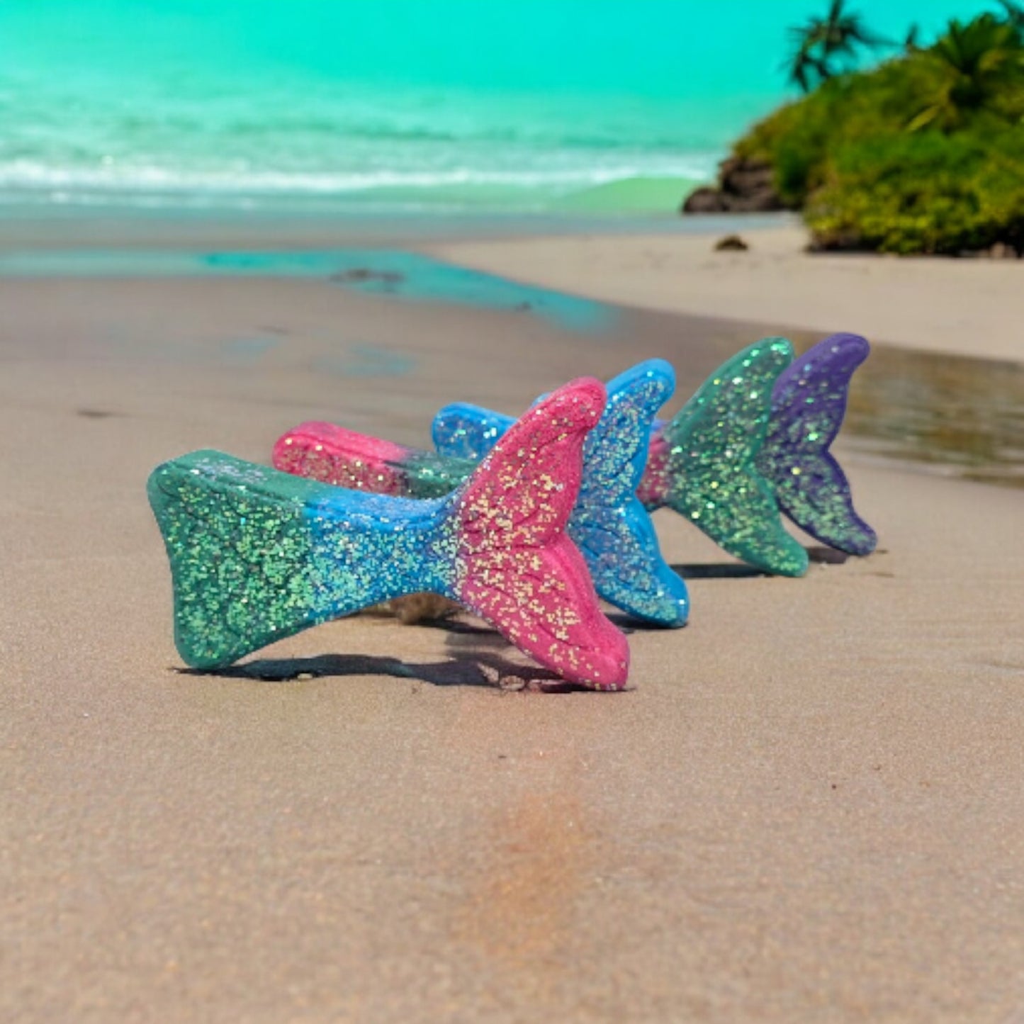 Mermaid Tail Bath Bomb | Extra Bubbly Small-Batch Bath Bomb | Handmade & Hand Painted