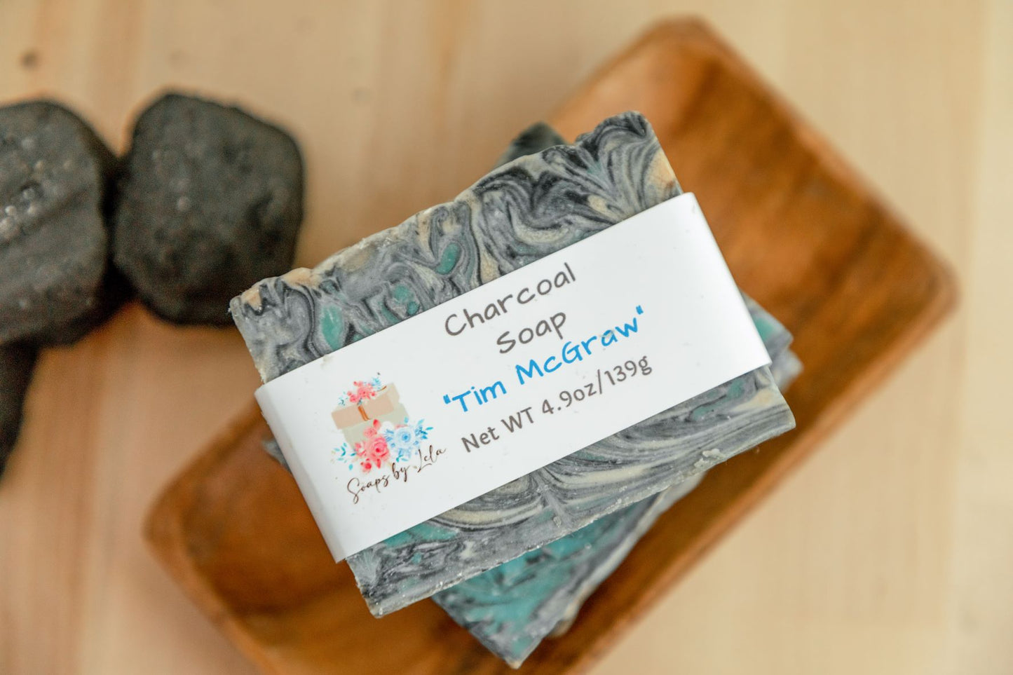 Tim McGraw Scent | Handmade Charcoal Soap Bar | Smoky Woody Vanilla & Lavender | Small Batch Artisan Soap