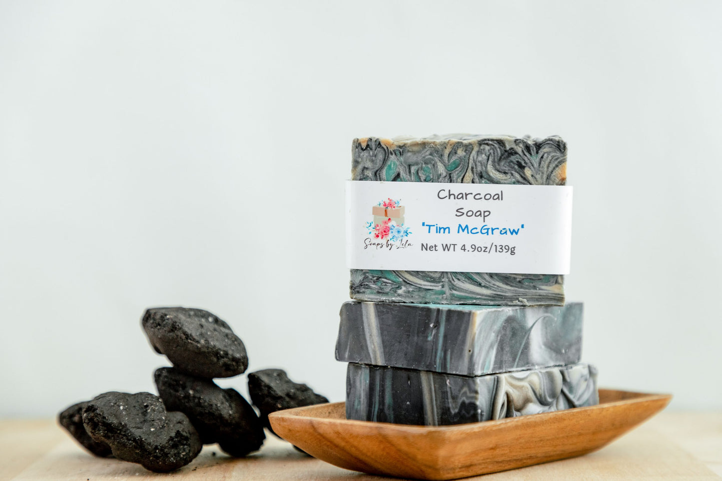 Tim McGraw Scent | Handmade Charcoal Soap Bar | Smoky Woody Vanilla & Lavender | Small Batch Artisan Soap