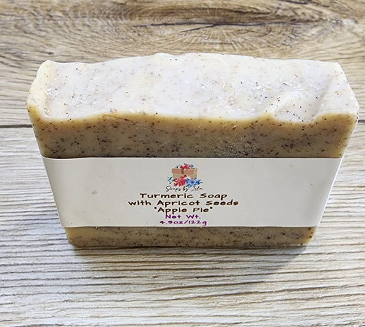 Turmeric & Apricot Seed Handmade Soap – Hot Apple Pie Scent